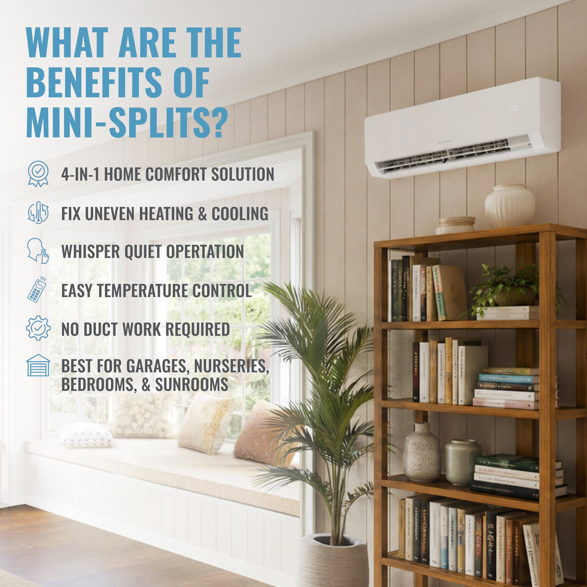 Keystone - Core 230V 400 Sq. Ft. 9,000 BTU Smart Mini Split Air Conditioner 10,000 BTU Heater - White