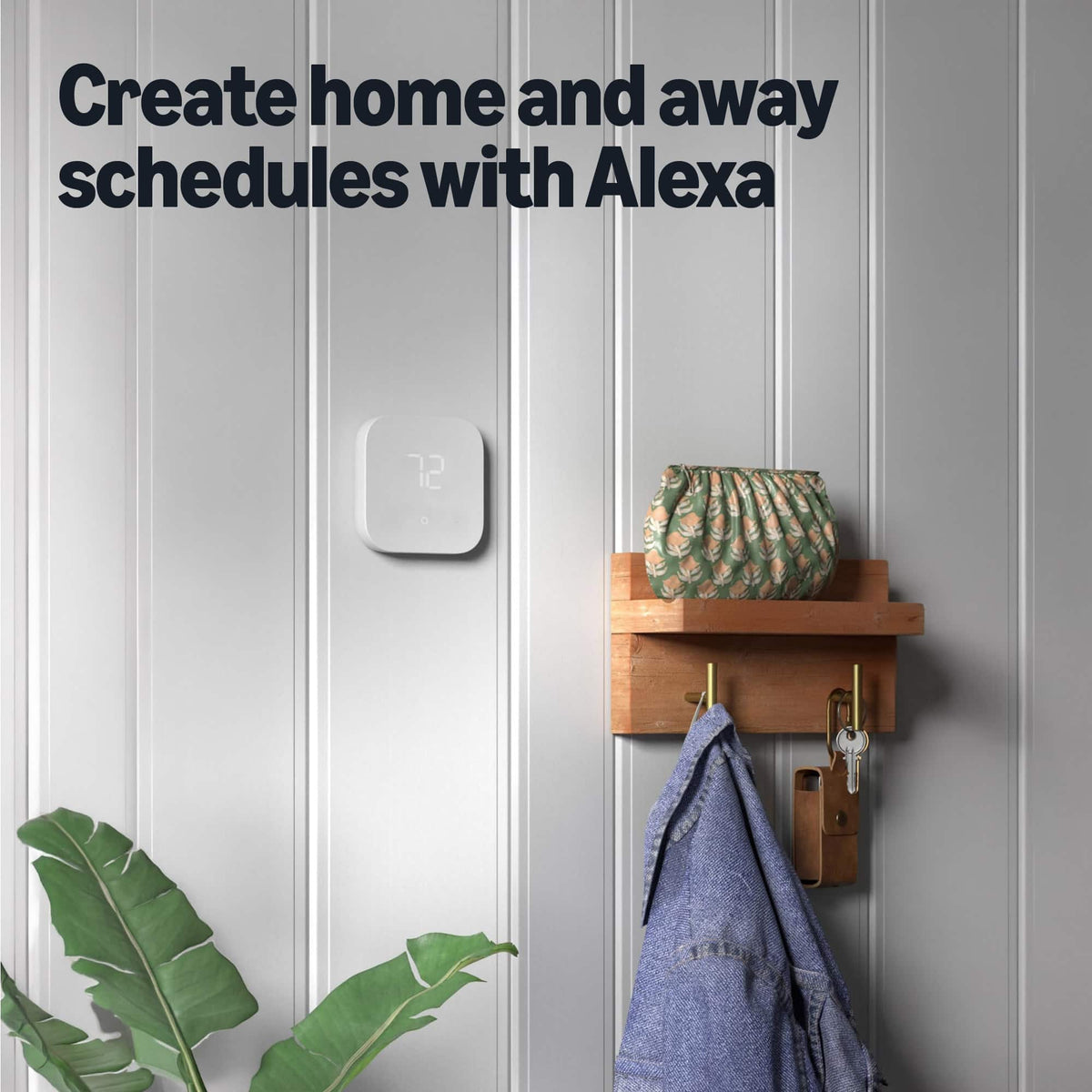 Amazon - Smart Thermostat – Save money and energy - Works with Alexa and Ring - C-wire required - White