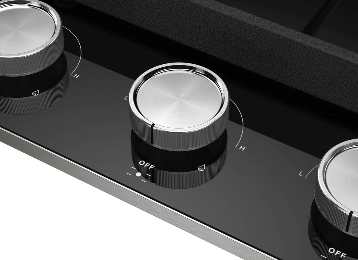 KitchenAid - 36 in. Wide 5 burners Built-In Gas Cooktop with Dishwasher-Safe Grates and Knobs - Black