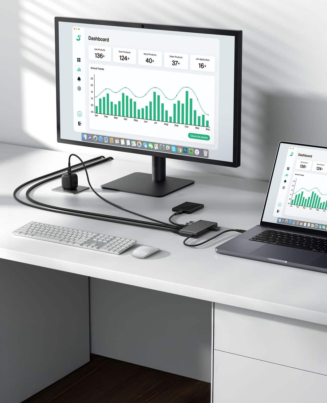 Belkin - 8-Port Hub w/ 4K HDMI Display @ 60Hz, 100W Power Delivery, Fast Data Transfer 10Gbps, USB-C Multiport Adapter - Space Gray