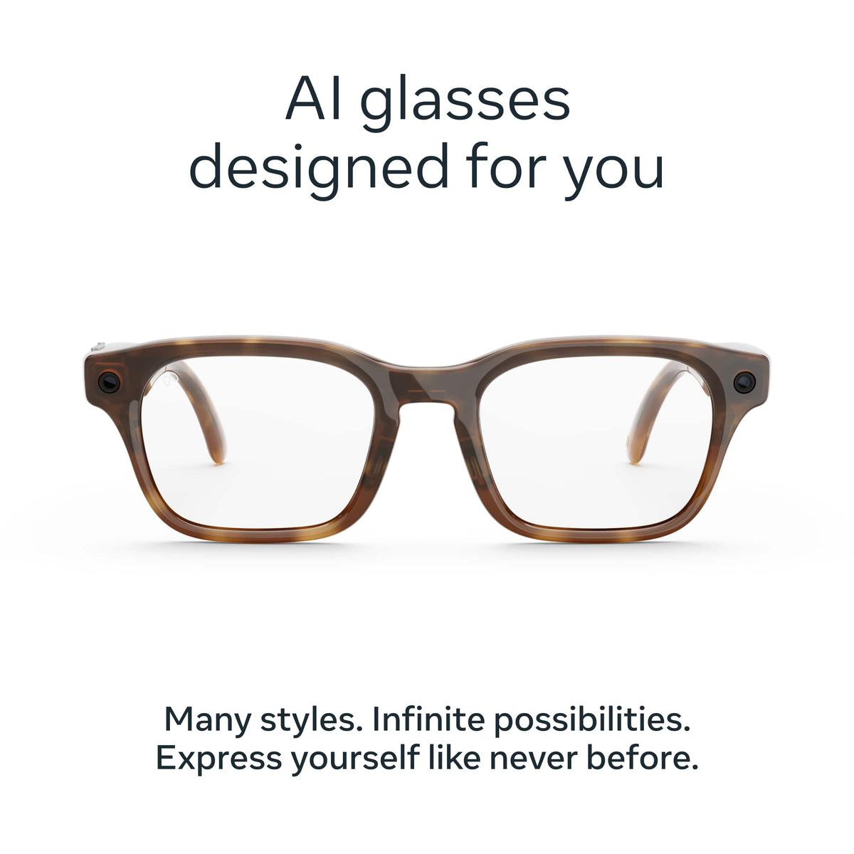 Meta - Adventurer- AI Glasses -Smart Features like 12MP Camera, Live Translate - 8+ Hour Battery- Range of Sizes - Clear Lenses - Classic Tortoise