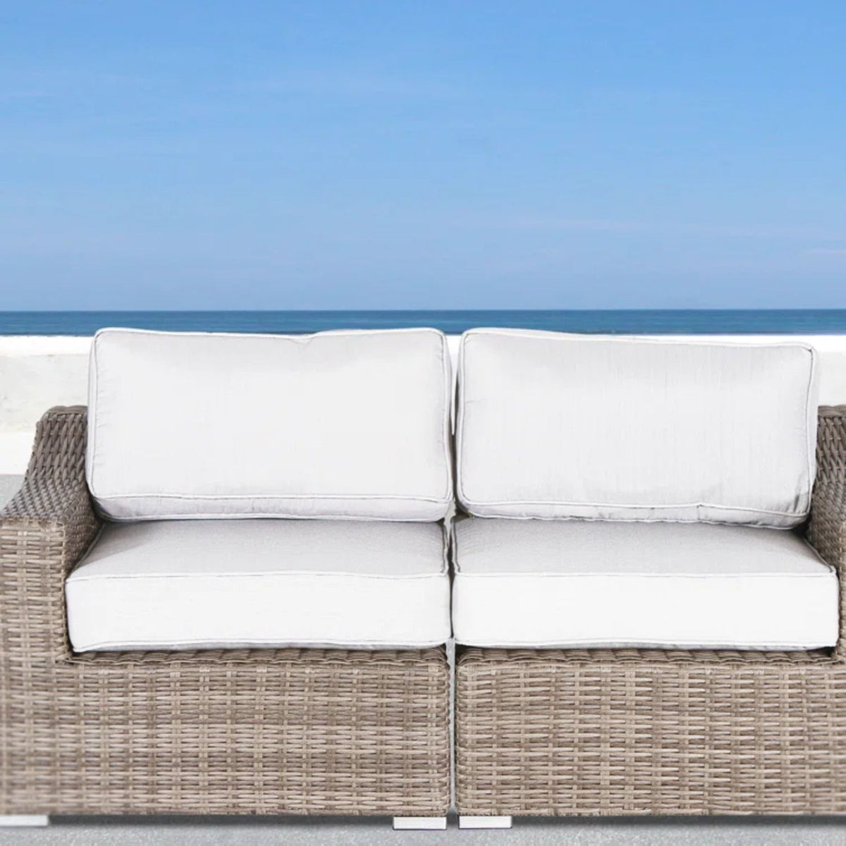 Chic Wide Outdoor Loveseat With Cushions