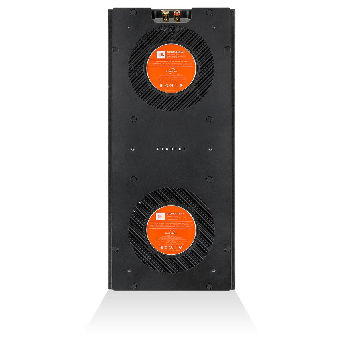 JBL - Studio 6 Dual-8" 2-Way In-Wall Speaker - Black