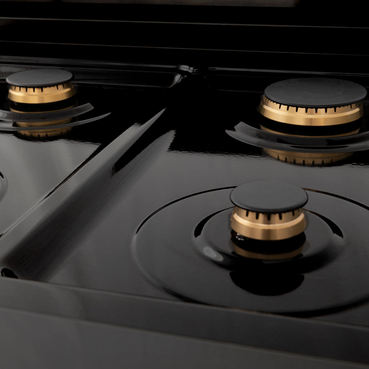 ZLINE - Autograph 36 in. Legacy Rangetop in Black Stainless Steel w/ Gold Accents - Black Stainless Steel