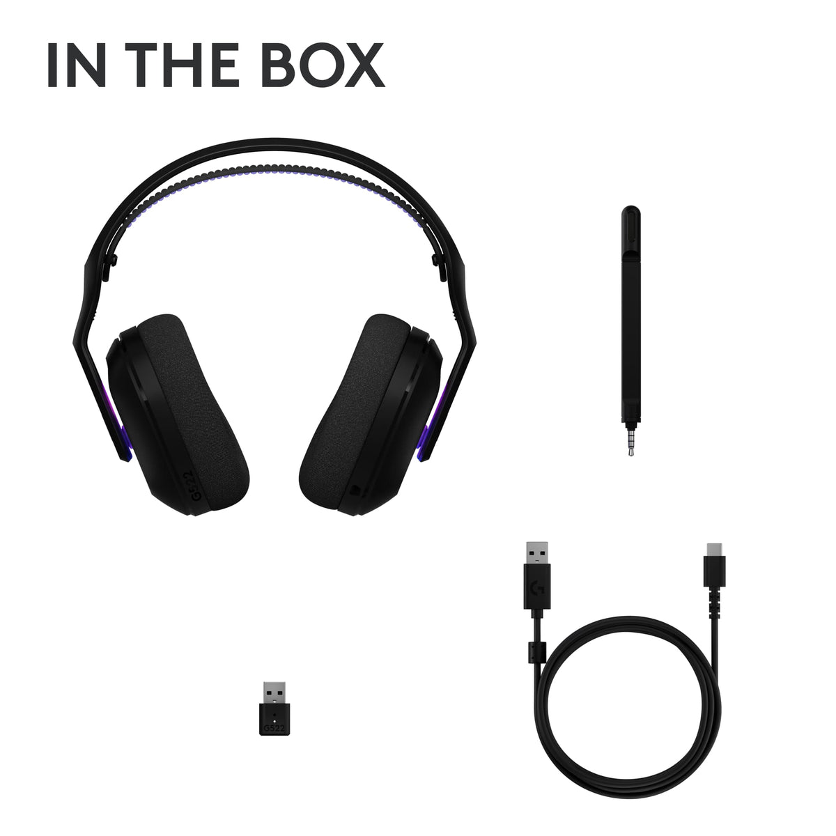Logitech - G522 LIGHTSPEED Wireless Bluetooth Over-the-Ear Gaming Headset for Windows - Black