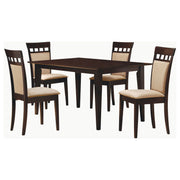 Gianna - 5 Piece Rectangular Dining Set With Table Upholstered Chairs - Cappuccino