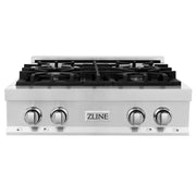 ZLINE - 30 in. Wide 4 Burner Legacy Gas Rangetop  and Porcelain Cooktop (RT30) - Stainless Steel