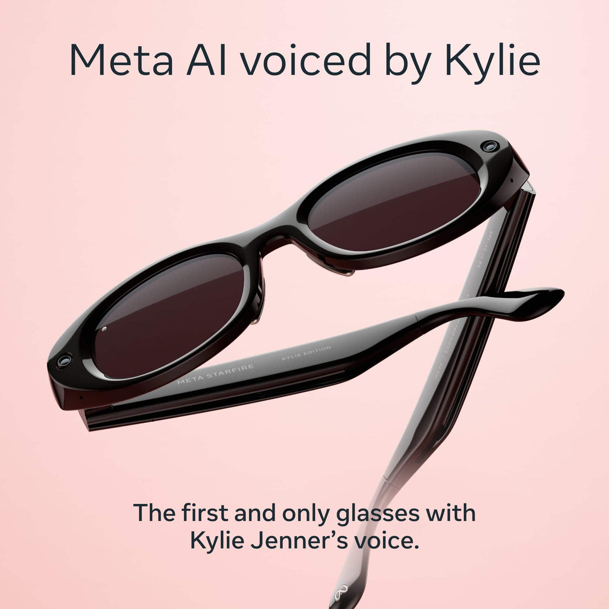 Meta - Starfire Kylie Edition-AI Glasses-Smart Features like 12MP Camera,Live Translate- 8+Hour Battery-Transitions Grey Lenses - Classic Black