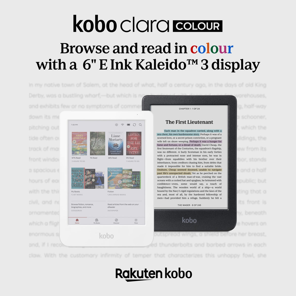 Kobo - Clara Colour | eReader | 6" E Ink Kaleido 3 Color Display with ComfortLight PRO | Waterproof | 16GB - 2025 - White