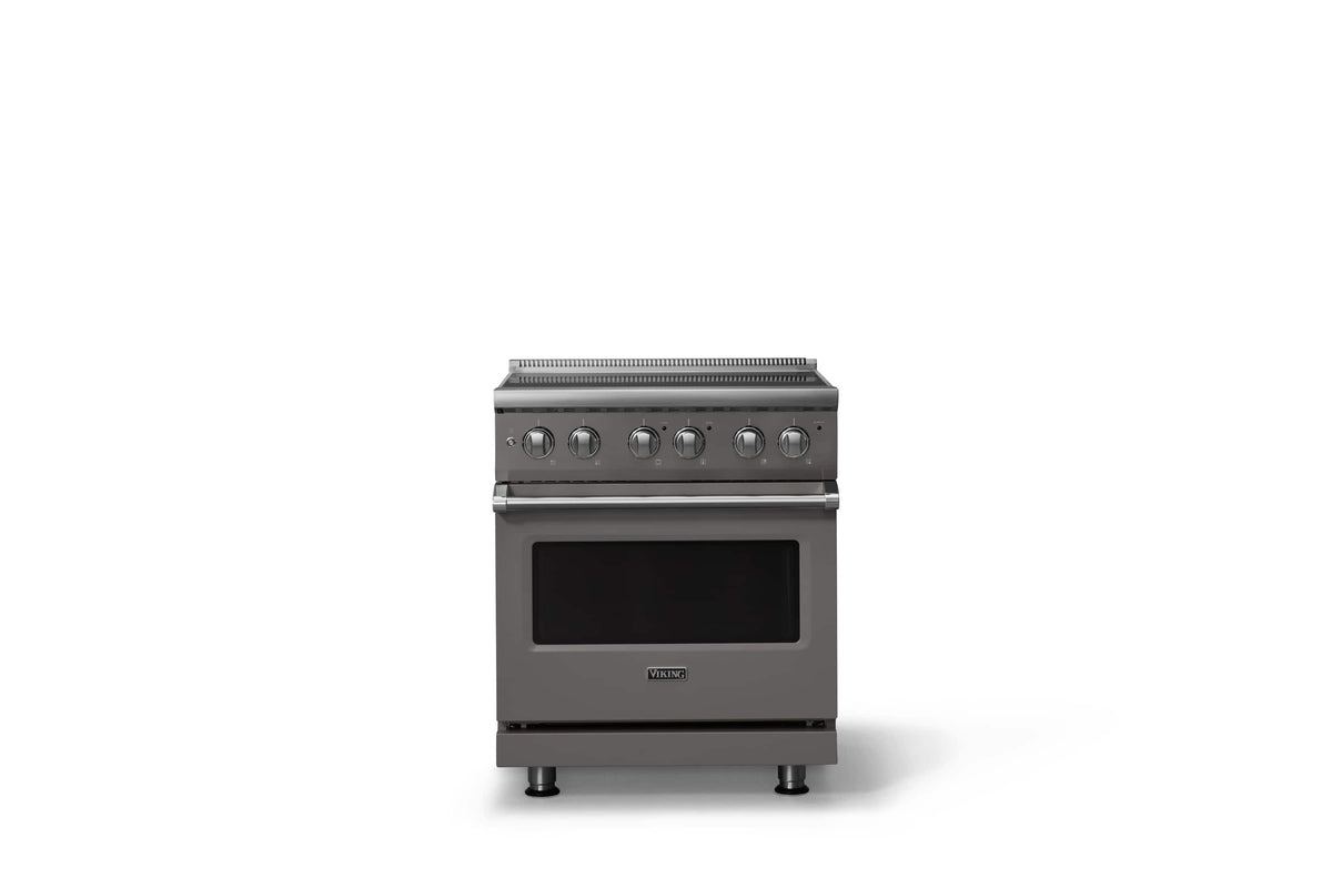 Viking - 30 in. Wide 4 Elements Pro 5 Series 4.7 Cu. Ft. Freestanding Electric Convection Range - Damascus Gray
