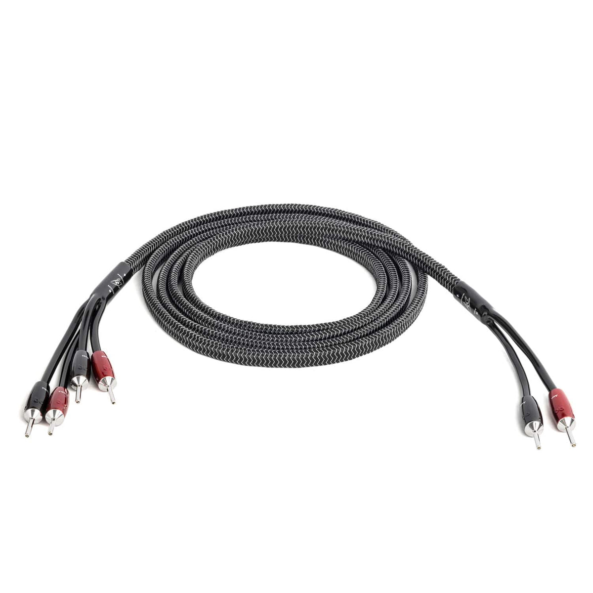 AudioQuest - Rocket 44 Full-Range 16' Analog Speaker Cable w/ SureGrip 500 Connectors with Banana to Banana Connectors - Silver on Black