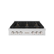 ZLINE - 36 in. Wide 6 Burner Paramount Gas Rangetop with  (SRTS-BR-36) - Stainless Steel