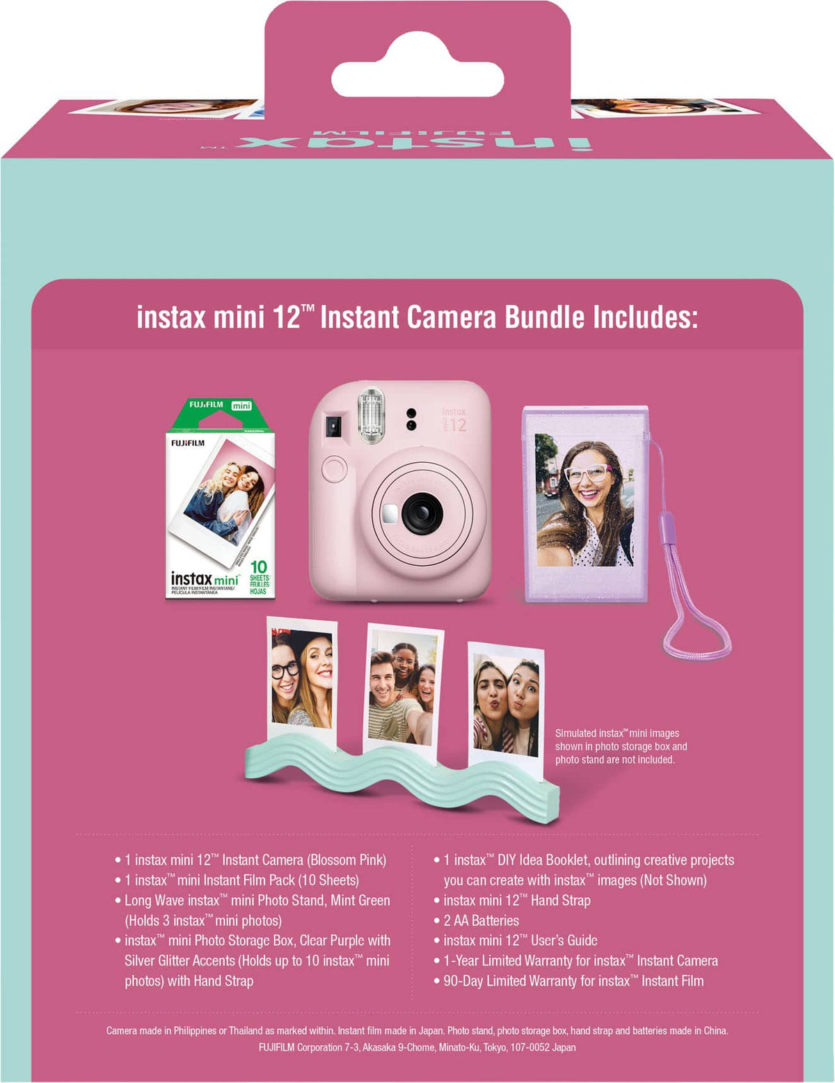 Fujifilm - instax mini 12 Holiday Bundle 2026 - Blossom Pink