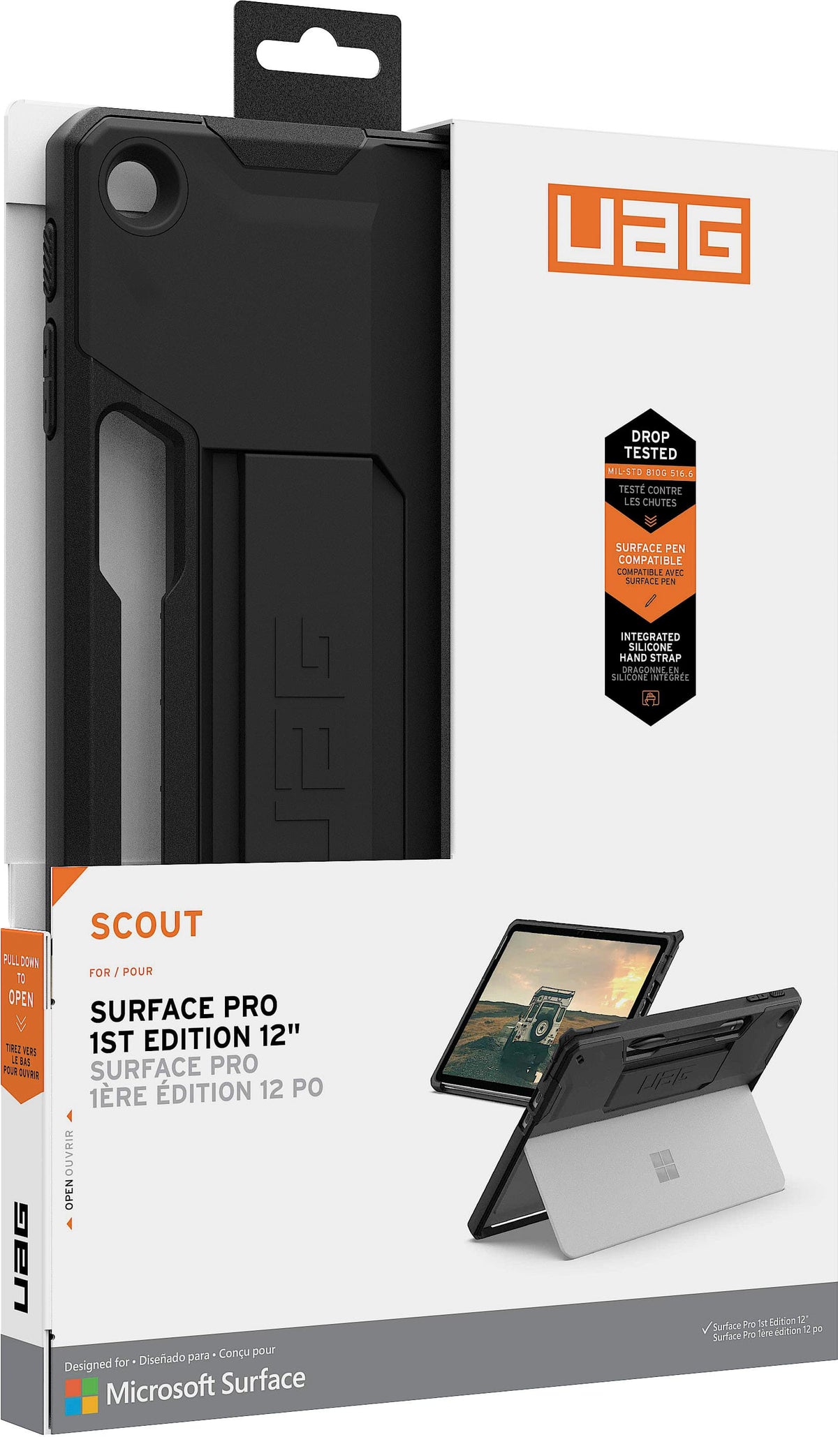 UAG - Scout Series Case with Hand Strap for Microsoft Surface Pro 12" - Black