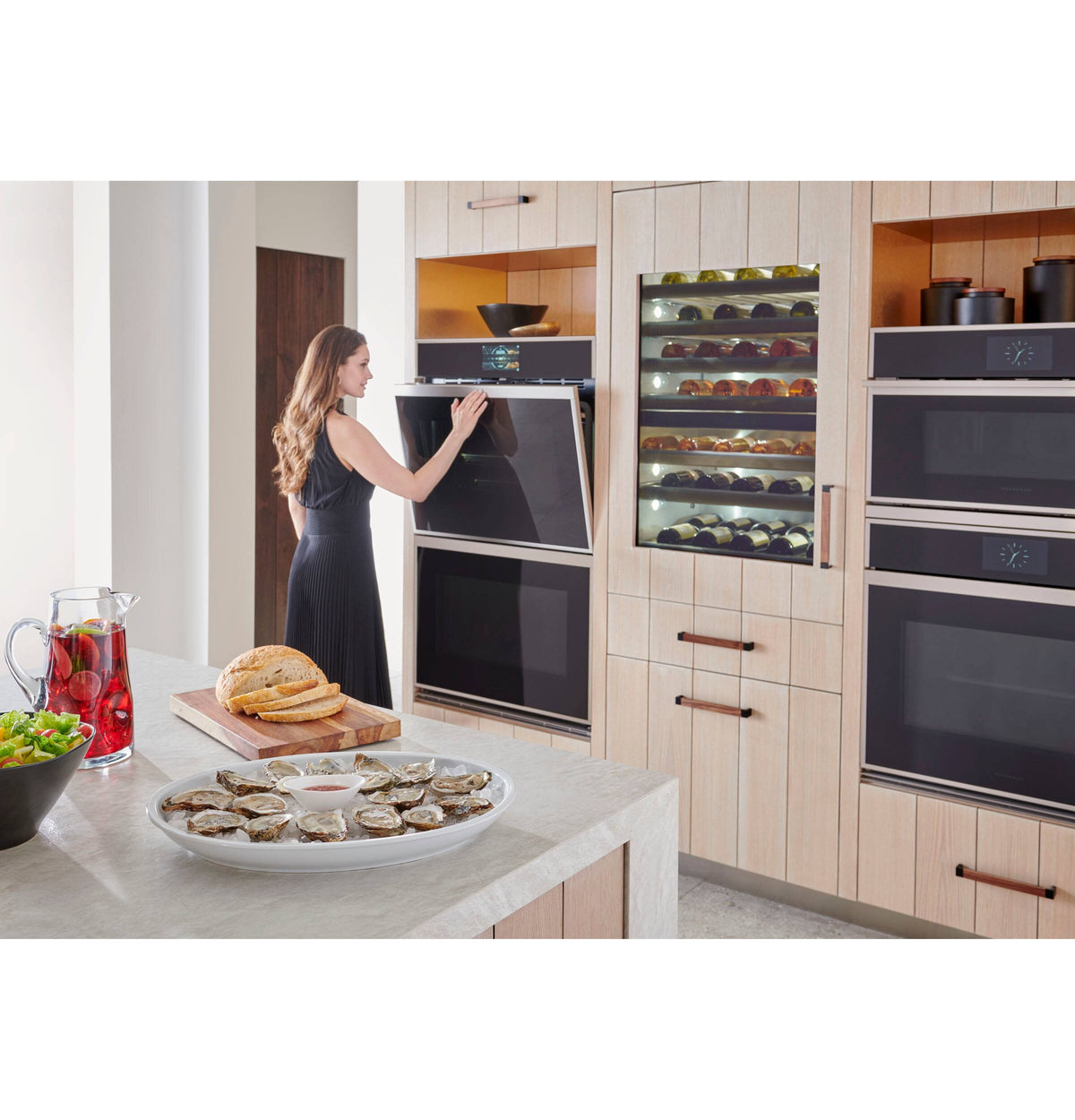 Monogram - 30" Built-In Single Electric Convection Wall Oven with Precision Cooking and LCD Controls - Stainless Steel