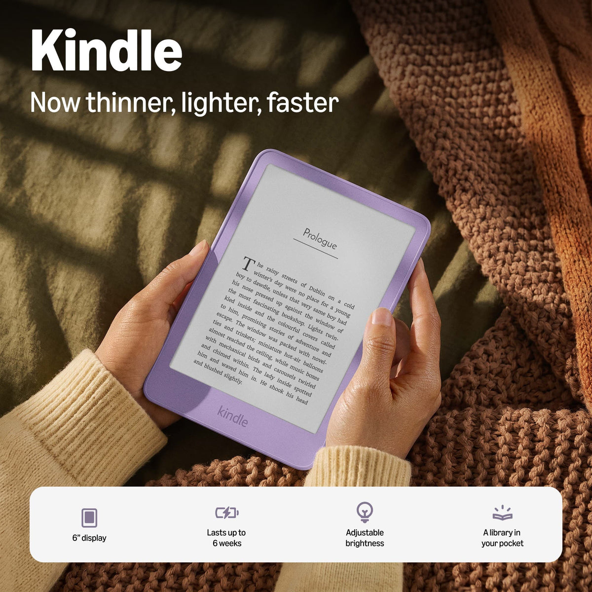 Amazon - Kindle 16GB (newest model), Now thinner, lighter, and faster, 6" display - 2026 - Ube