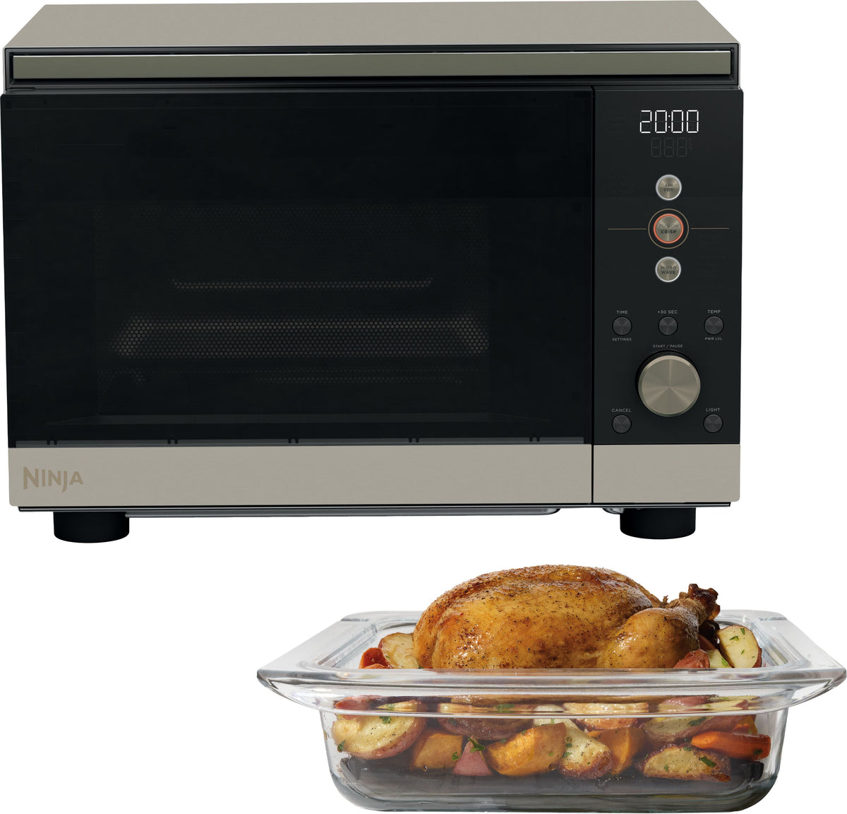 Ninja - Crispi Microwave and Air Fryer with FusionCrisp Technology - Stone Gold