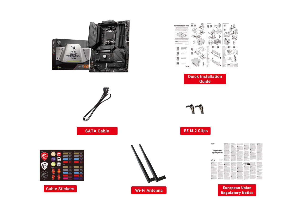 MSI - MAG B650 Tomahawk WIFI (Socket AM5) AMD B650 ATX DDR5 Wi-Fi 6E Motherboard - Black