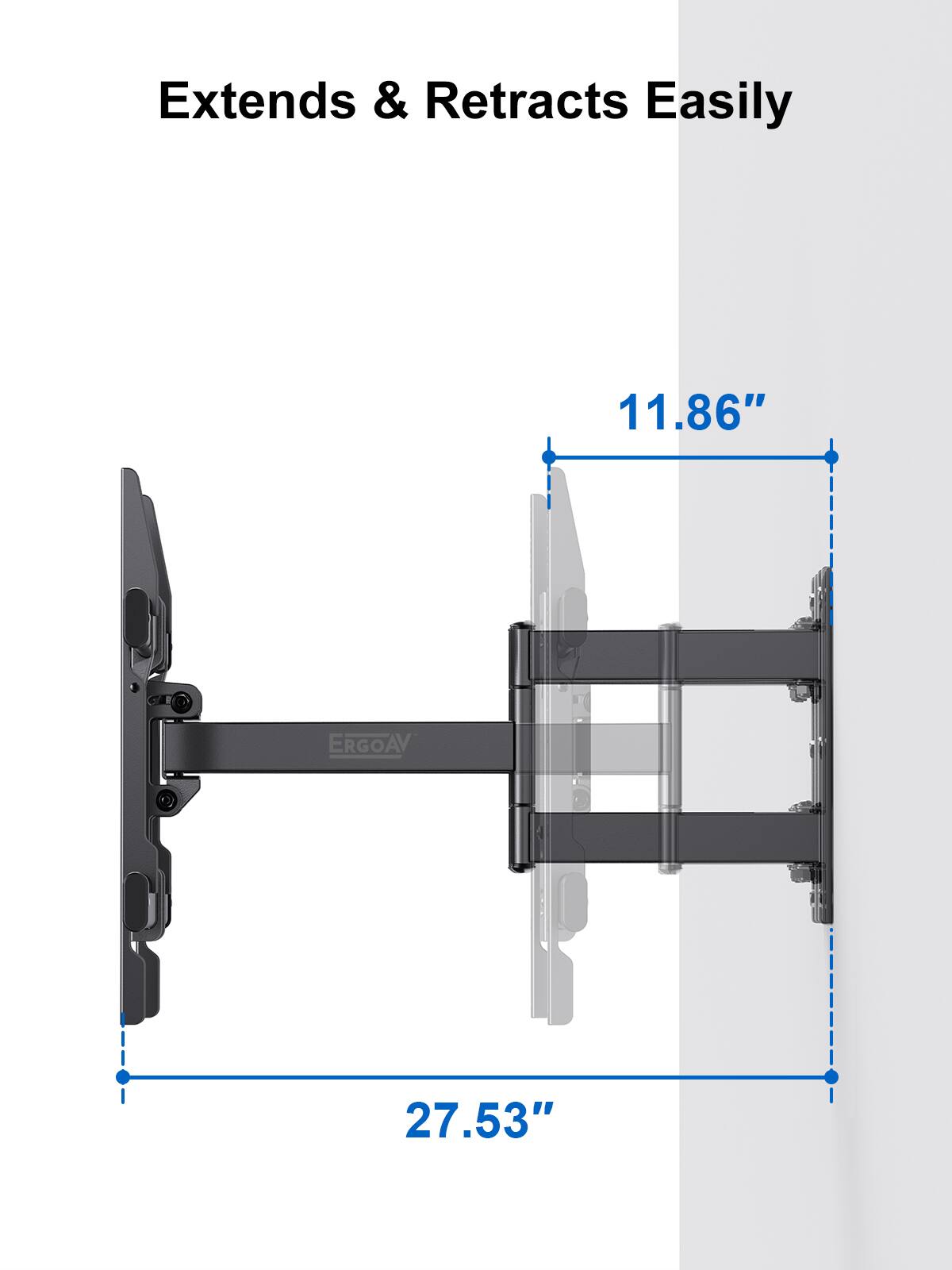 ErgoAV - 40″-65″ Corner TV Mount - Black