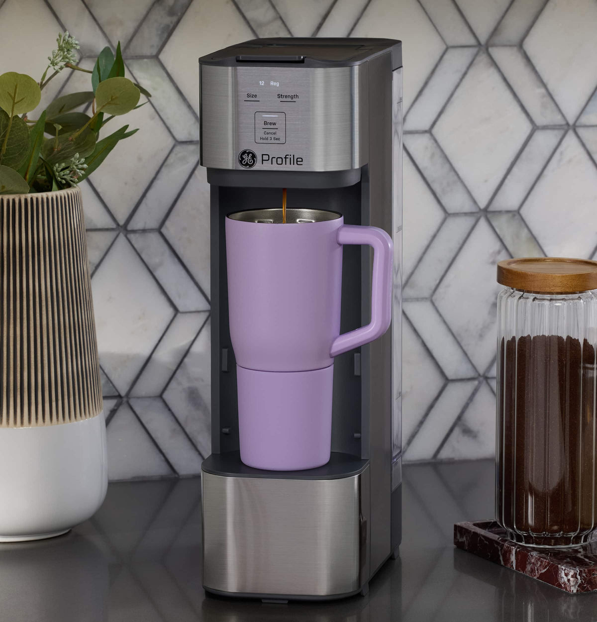 GE Profile - Brewpal Single-Serve Coffee Maker - Stainless Steel