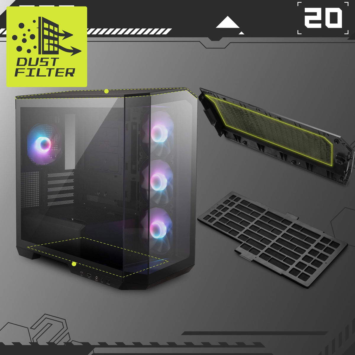 MSI - MAG PANO 100R PZ ATX Mid-Tower PC Case - Black