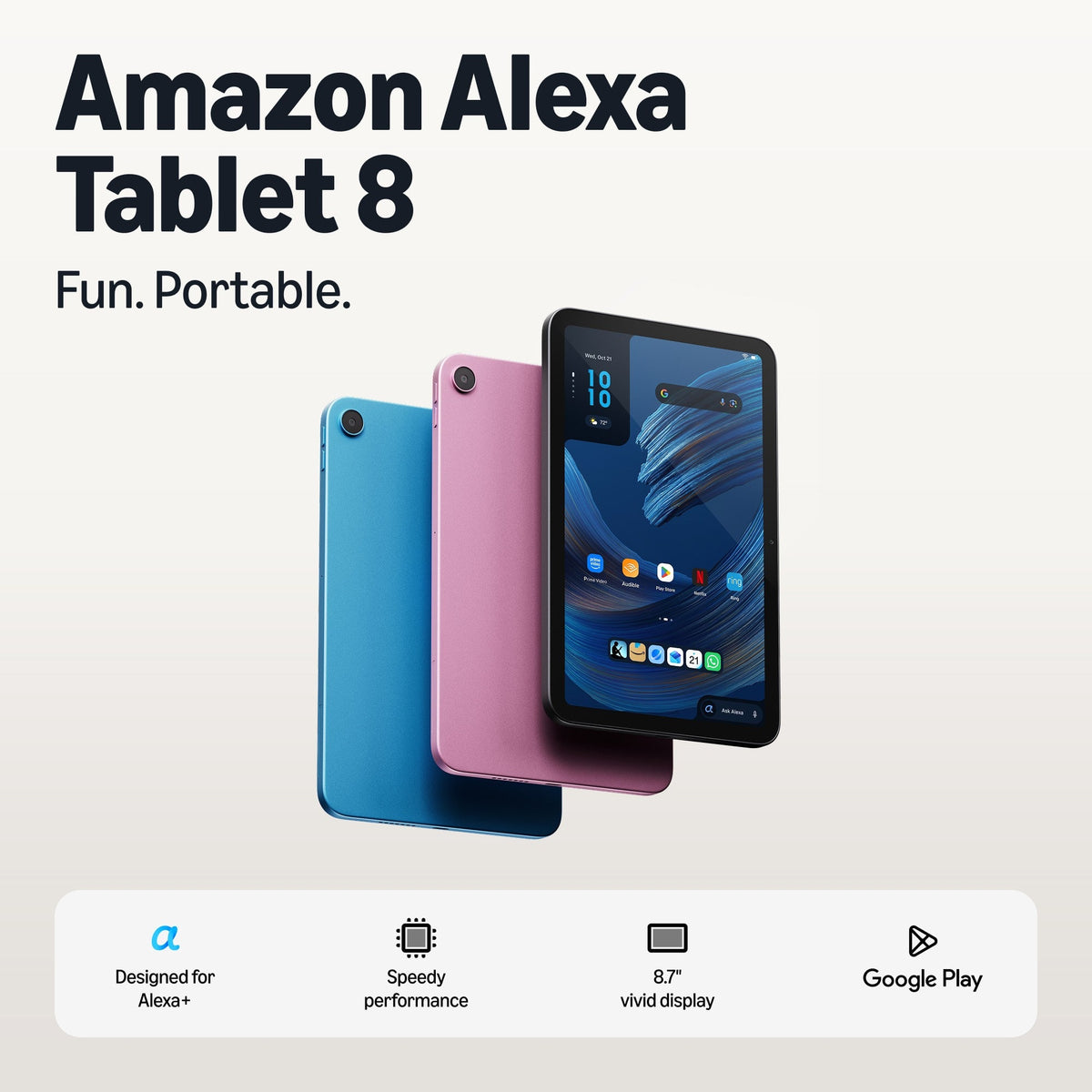 Amazon - Alexa Tablet 8 (all-new), 4GB RAM, 64GB, 8.7″ tablet with vivid display, All-day battery, Designed for Alexa+ - Graphite