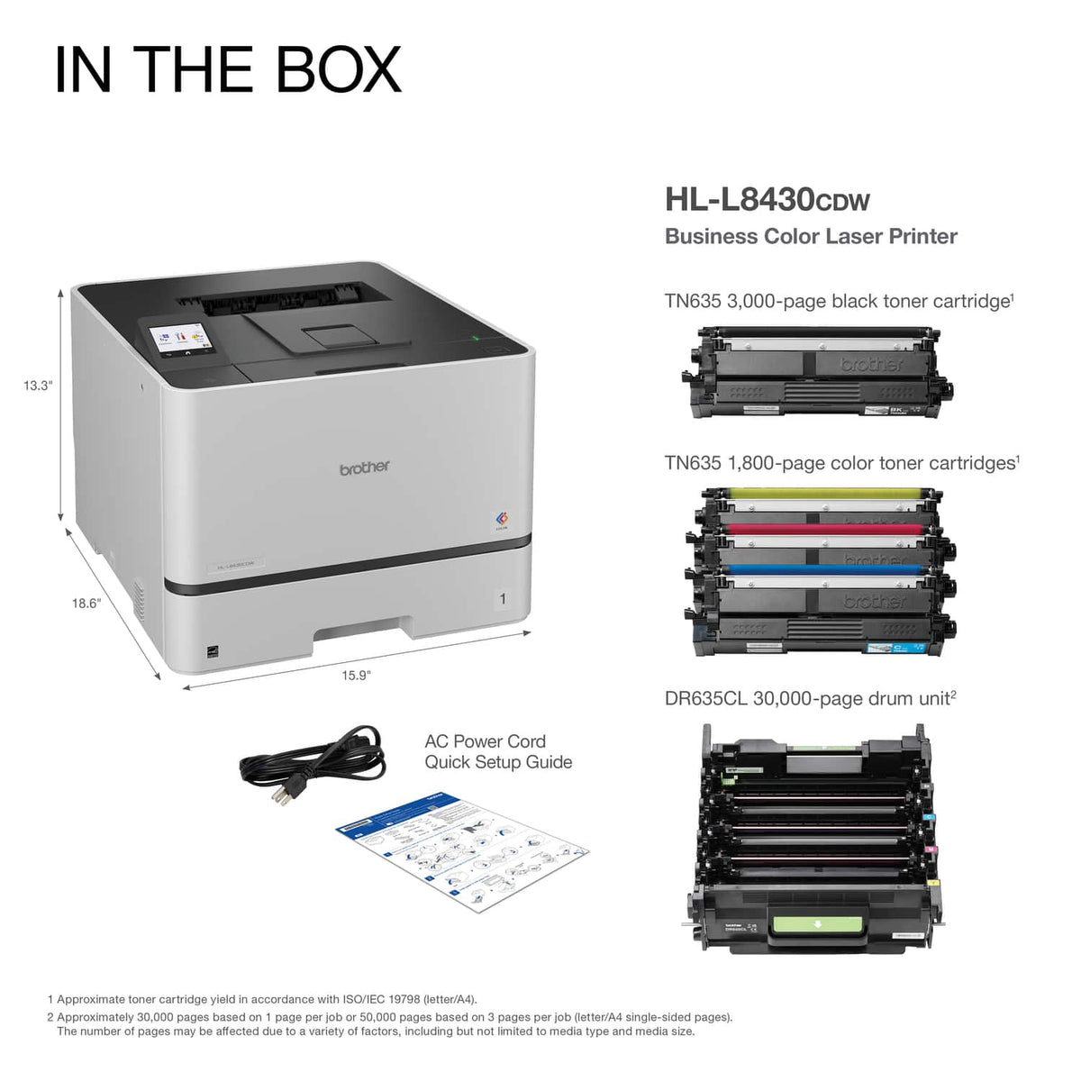 Brother - HL-L8430CDW Business Color Laser Printer with Low-Cost Printing and Wireless Networking - White