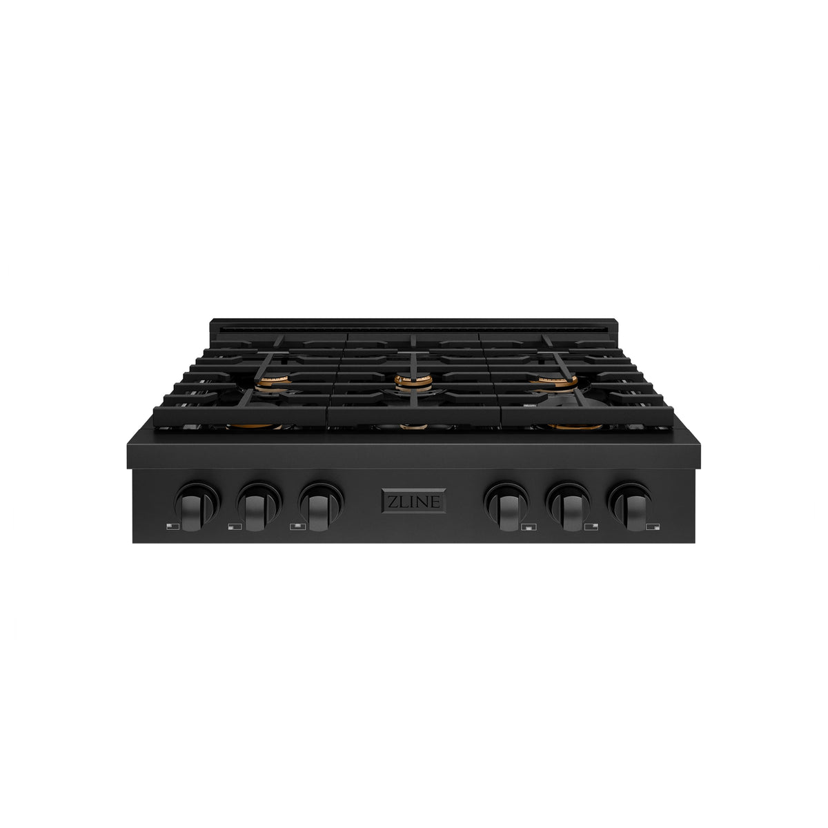 ZLINE - 36 in. Wide 6 Burner Paramount Gas Rangetop with  (SRTB-BR-36) - Black Stainless Steel