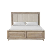 Cama contemporánea con cabecero acolchado