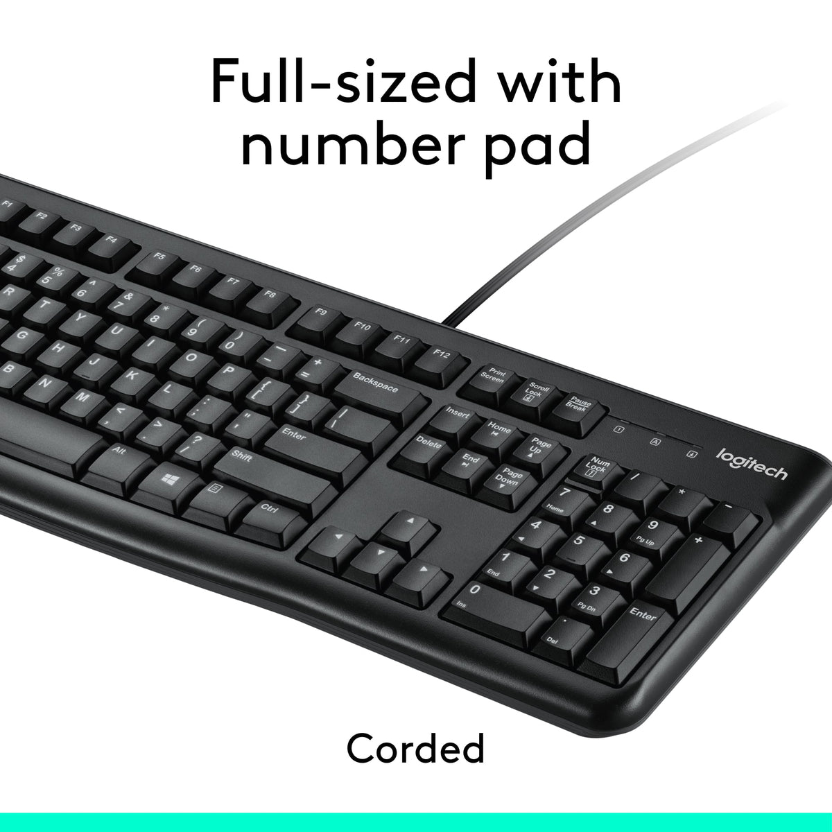 Logitech - MK120 Full-size Wired Membrane Keyboard and Mouse Bundle for PC with USB Plug-and-Play - Black