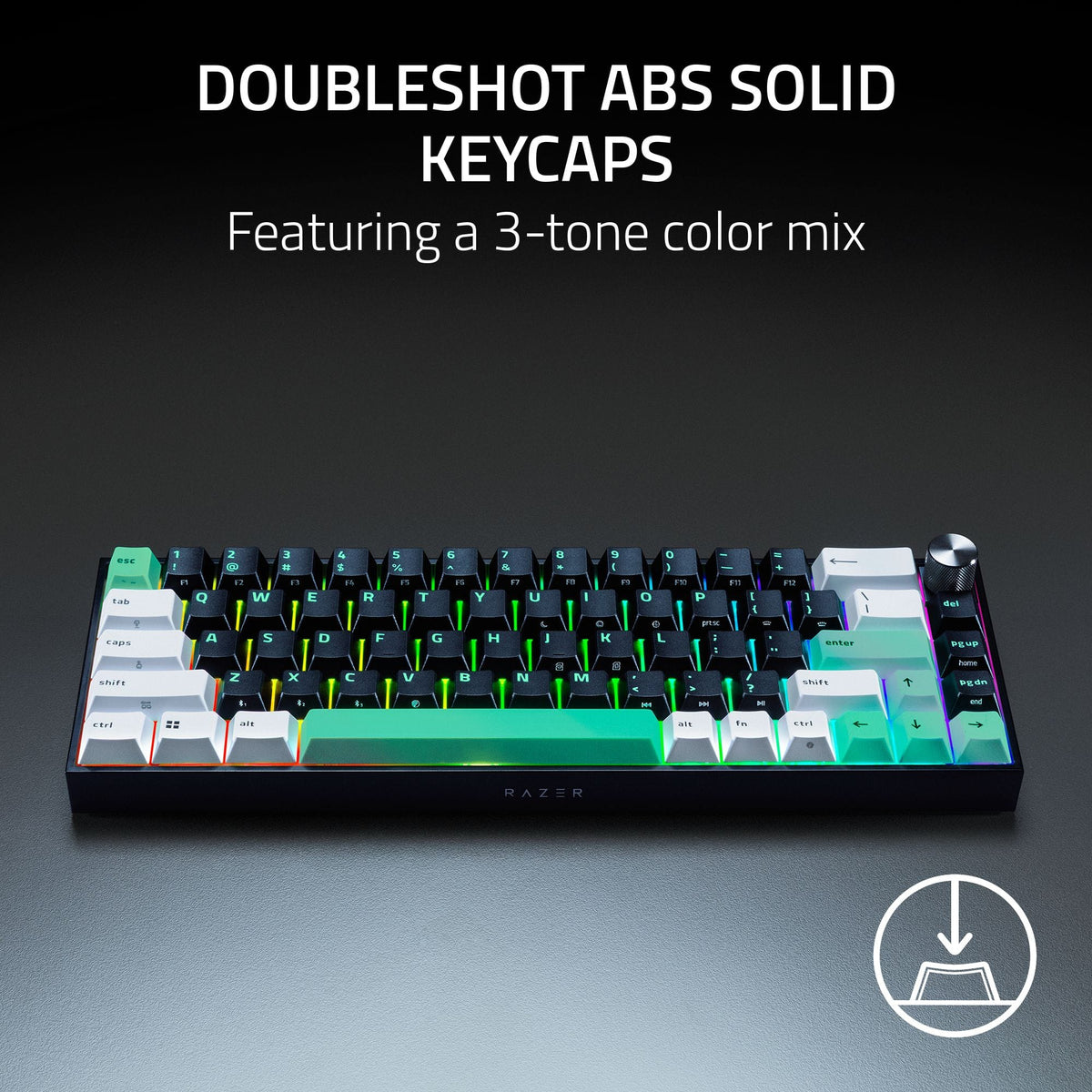 Razer - Reclusa Mini 65% Wireless Enthusiast Gaming Keyboard with Hot-Swappable Hall Effect Magnetic Switches - Black