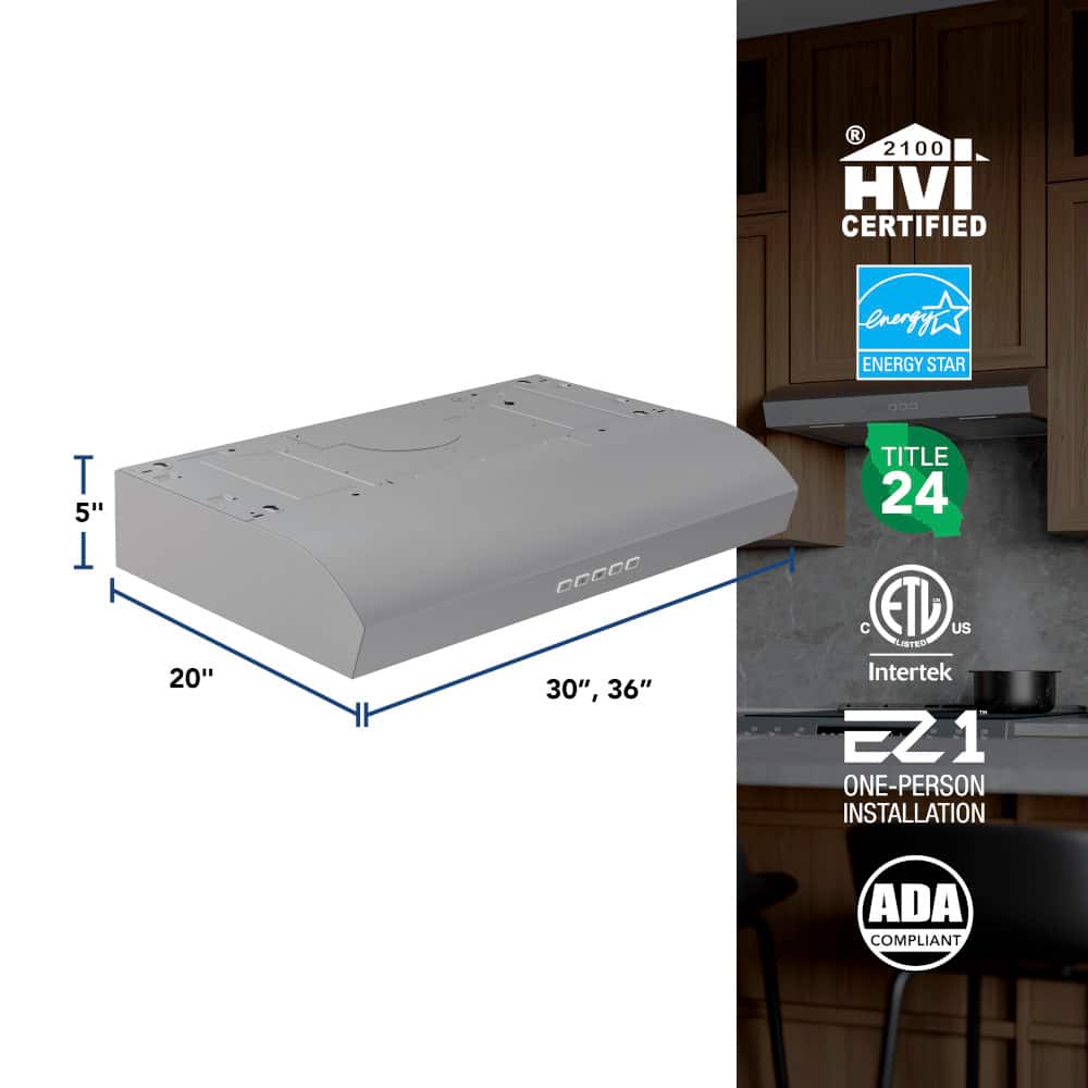 Broan - 36 inches - Convertible - Under cabinet Range Hood - Stainless Steel
