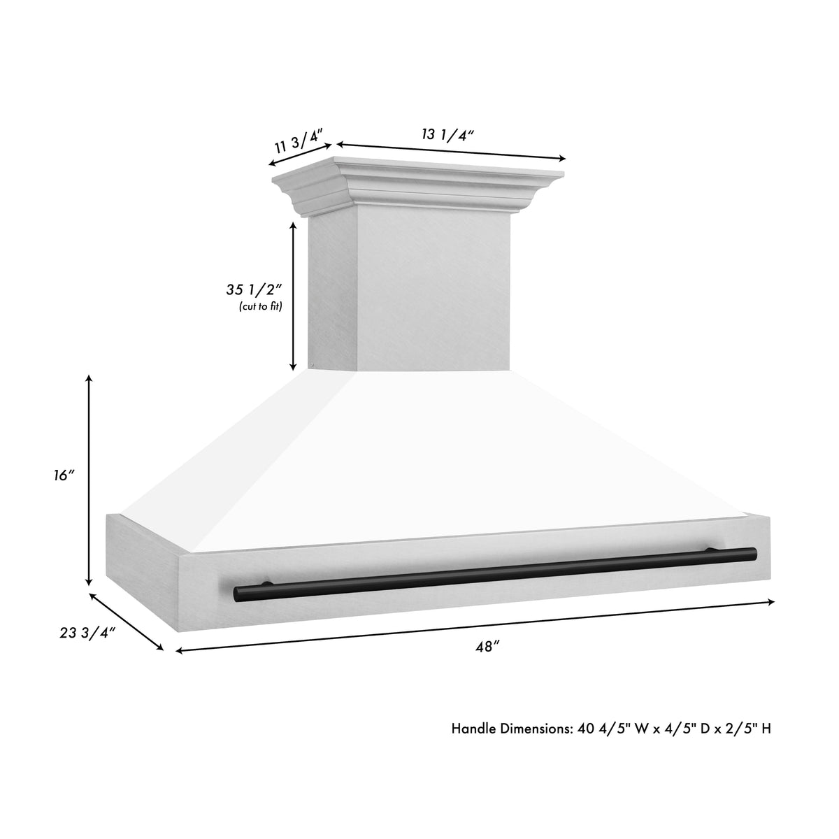 ZLINE Autograph Edition - 48 inches - Externally Vented - Wall Range Hood - Satin Stainless Steel with White Matte Shell