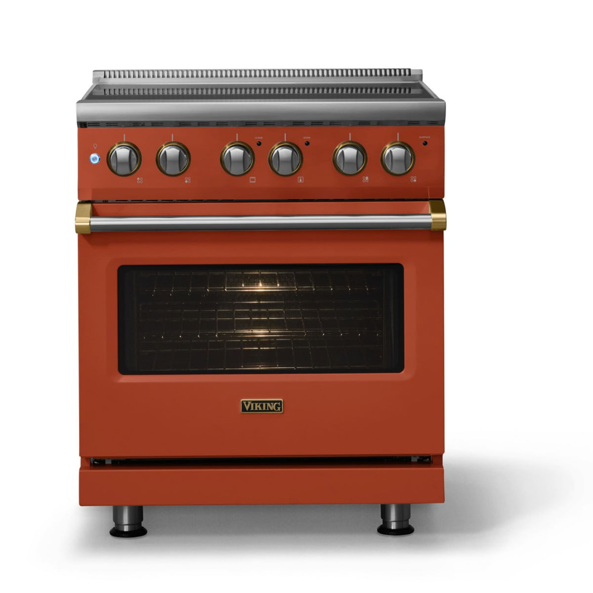 Viking - 30"W. Pro5S 4.7 Cu. Ft. Freestanding 4 Element Electric Convection Range - /Brushed Brass - Spiced Cider