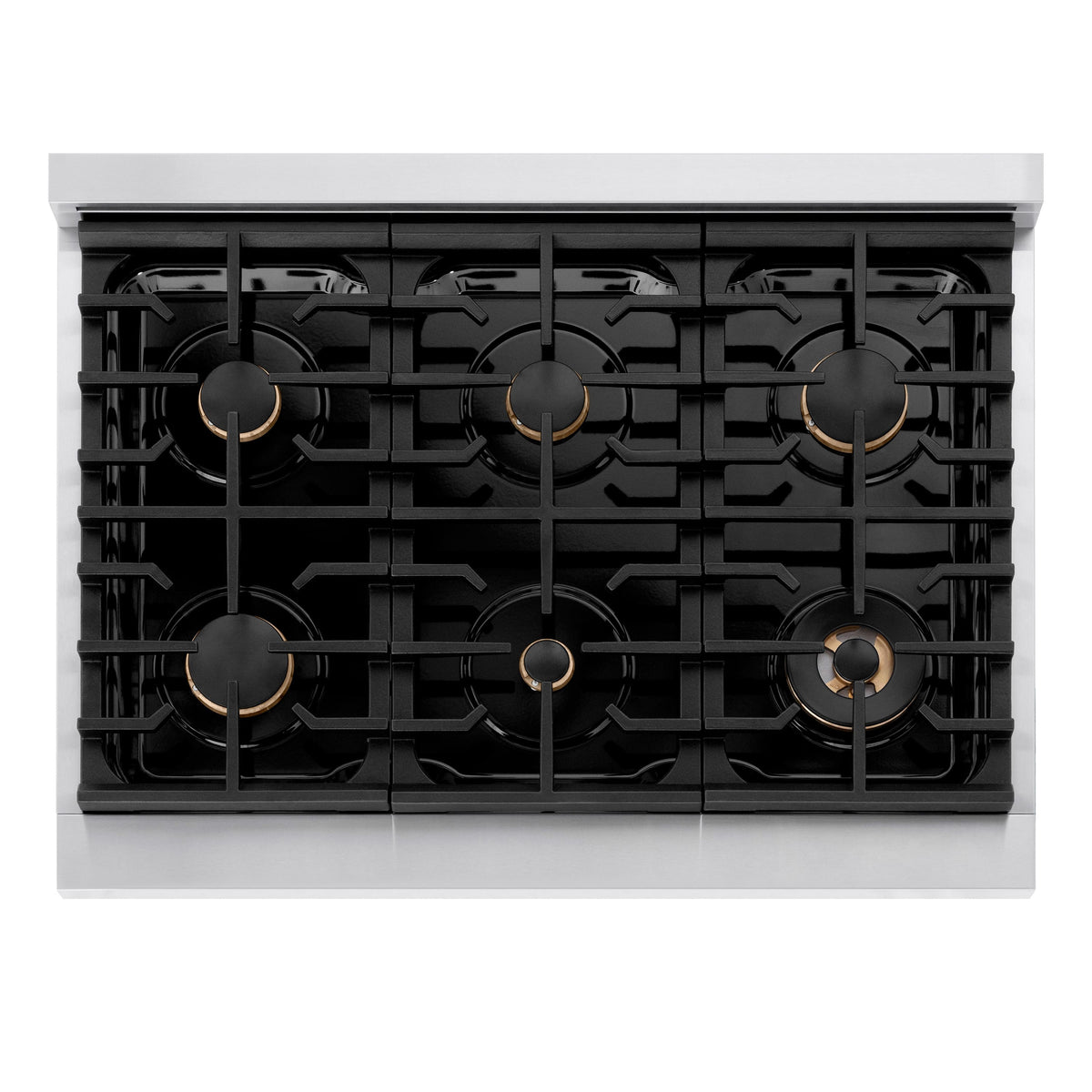 ZLINE - 36 in. Wide 6 Burner Autograph Paramount Dual Fuel Range with Black Accents (SDRZ-WM-36-MB) - White