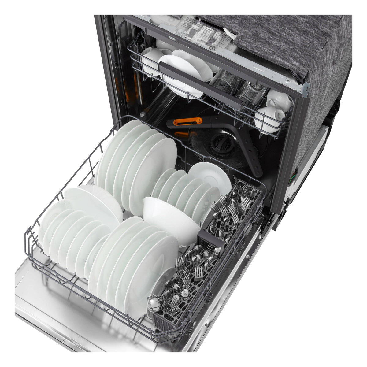 LG - FlushFit 24-in Top Control Smart Built-In Stainless Steel Tub Dishwasher with 3rd Rack, 1-Hour Wash and Dry, 46dBA - Stainless Steel