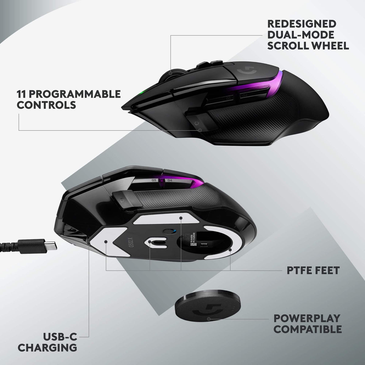 Logitech - G502 X PLUS LIGHTSPEED Wireless Optical Gaming Mouse with HERO 25K Sensor - Wireless - Black