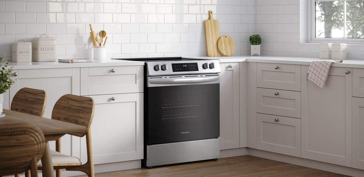Frigidaire - 30 in. Wide 5 elements 5.3 Cu ft. Slide In Electric Range with Air Fry and Steam Clean - Stainless Steel