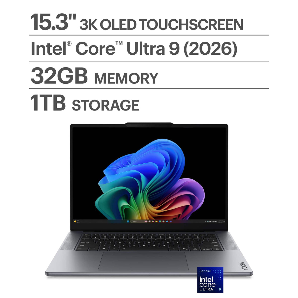 Lenovo - Yoga Pro 7i Aura Edition 15.3" 3K OLED Laptop- Core Ultra 9 386H 2026- NVIDIA GeForce RTX 5060- 32GB Memory- 1TB Storage - Luna Grey