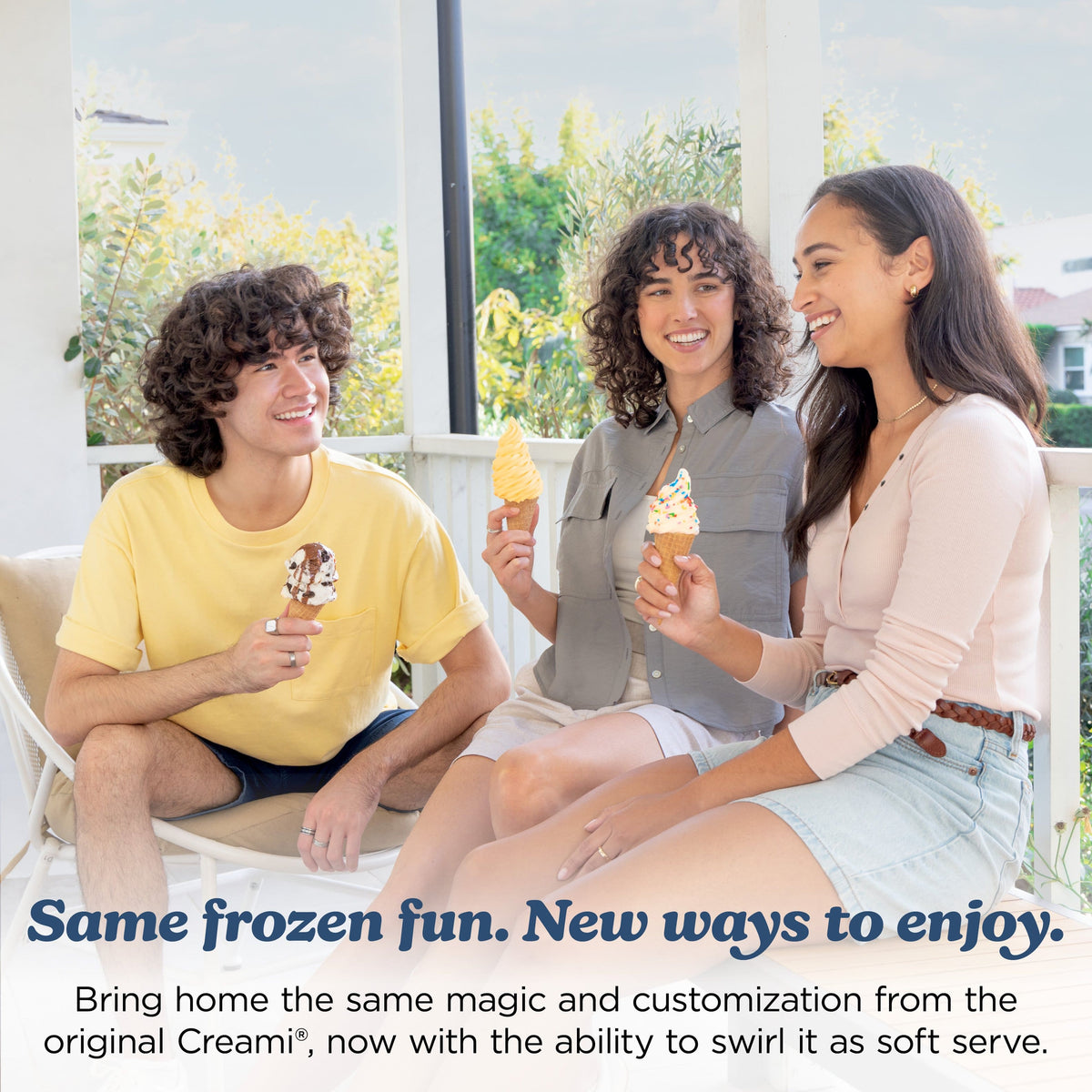 Ninja - CREAMi Scoop & Swirl Ice Cream & Soft Serve Maker, 13 One-Touch Programs - Navy