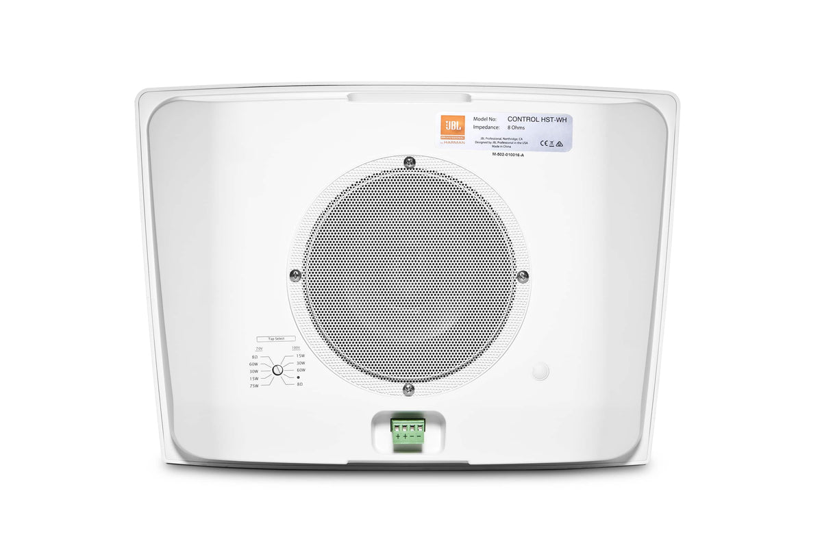 JBL - Control HST Wall Mount Wide-Coverage Speaker with 5-1/4" LF, Dual Tweeters and HST Technology™, 8 Ohm and 70V/100V - White
