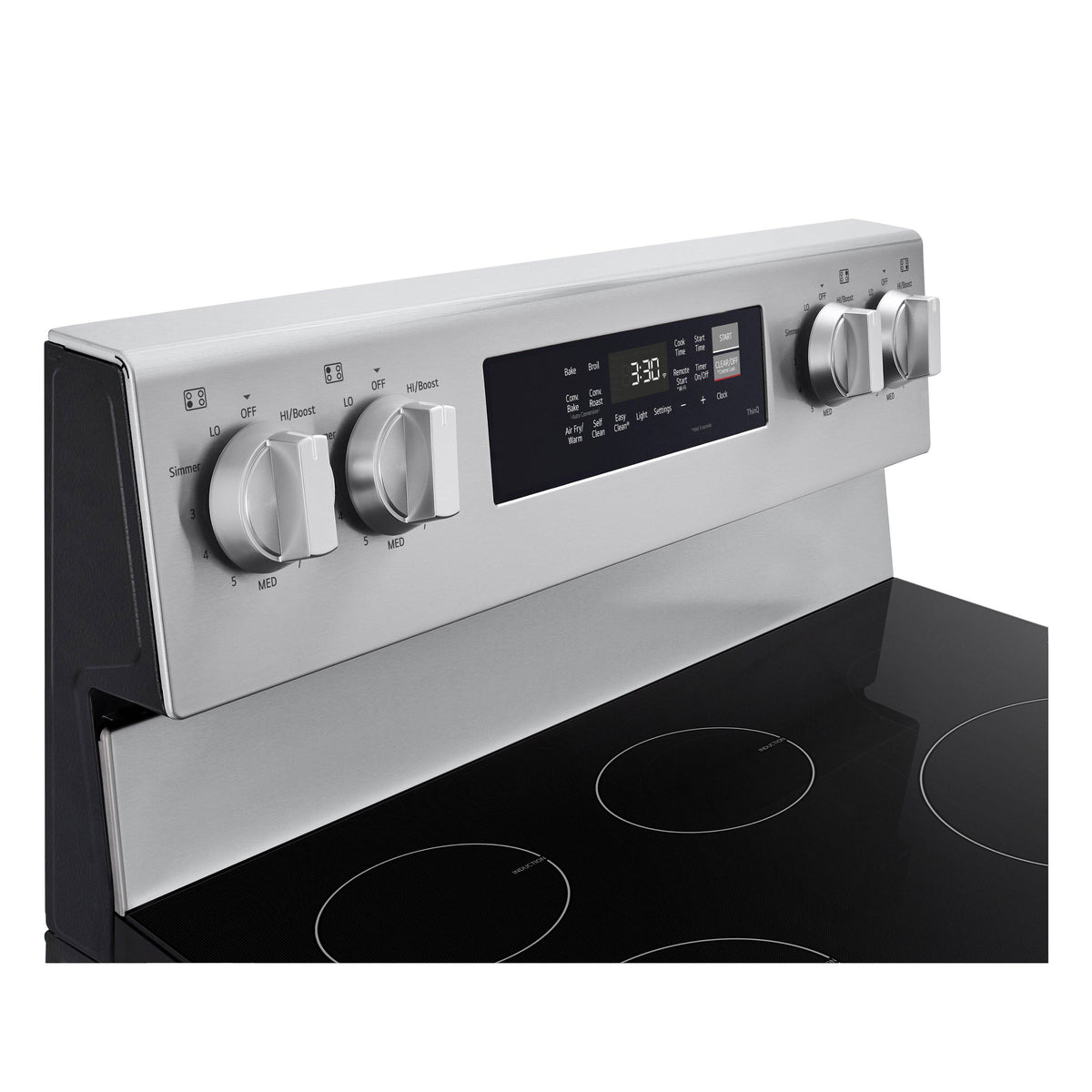 LG - 30-in 6.3 Cu. Ft. Freestanding Electric Induction True Convection Smart Range with 4 Elements, Air Fry and EasyClean - Stainless Steel