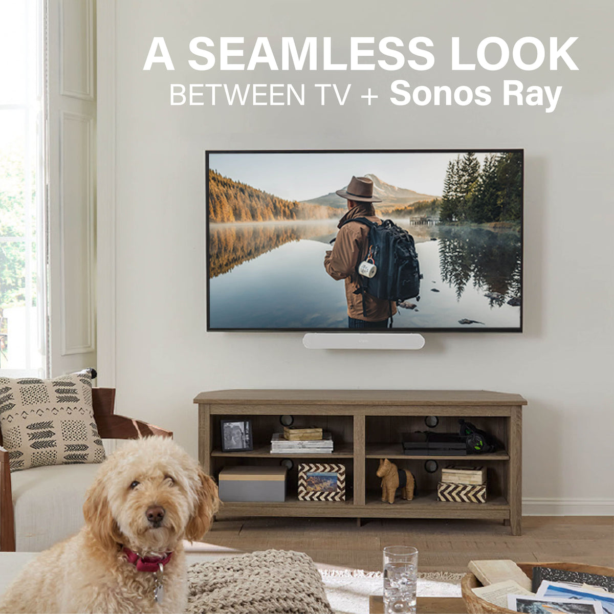 Sanus - Soundbar Mount Designed for Sonos Ray - Black