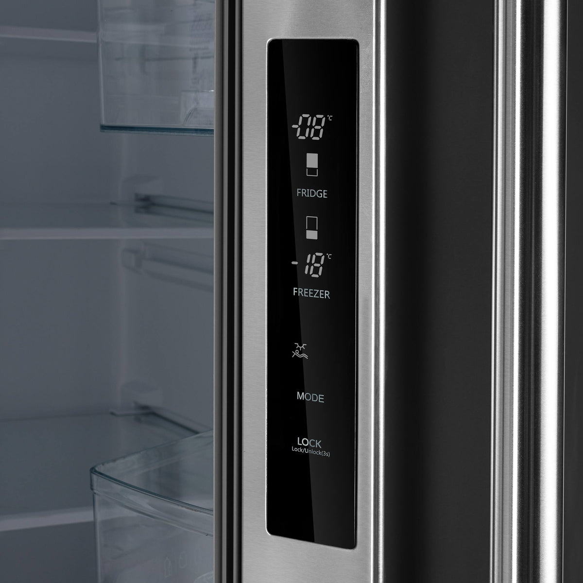 Forno Appliances - 34 in. Wide Gallipoli 17.5 Cu. Ft. Freestanding French Door Refrigerator with High-Efficiency LED lighting - Stainless Steel