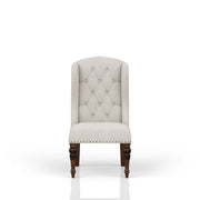 Upholstered Wing Host Chair - Light Gray