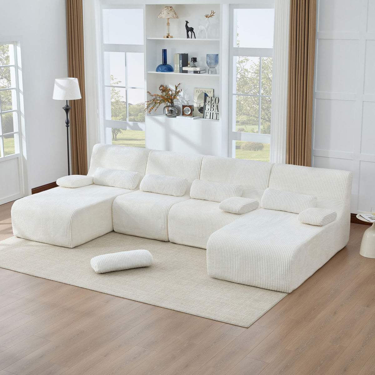 Sofá seccional de gran tamaño, asientos para sala de estar con diseño modular