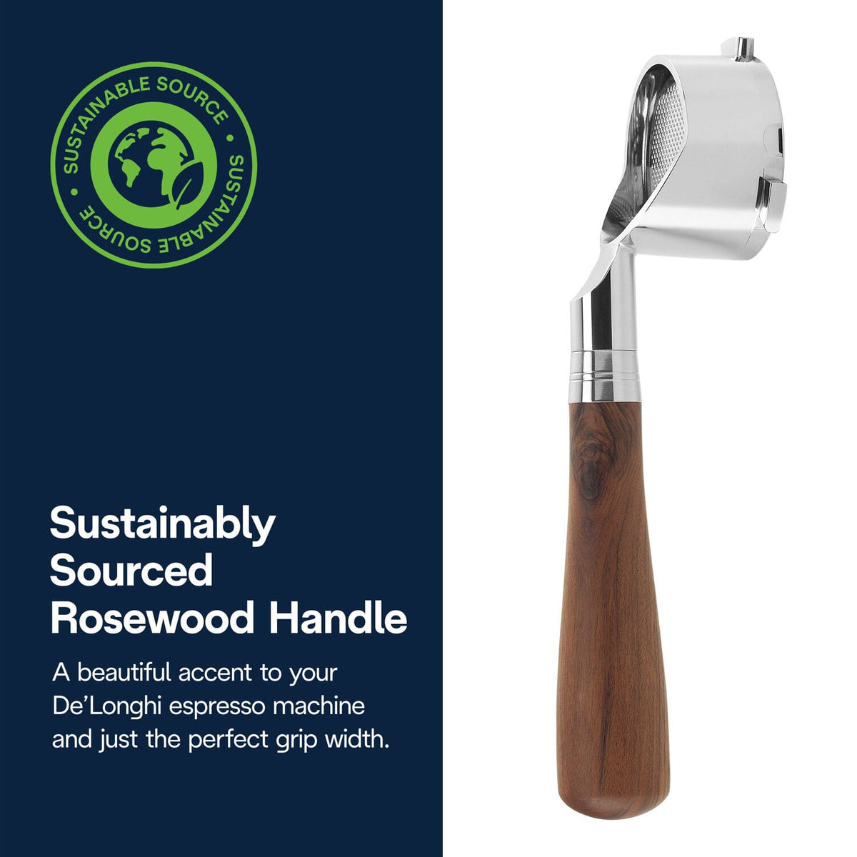 De'Longhi - Rosewood Bottomless Portafilter - Stainless Steel
