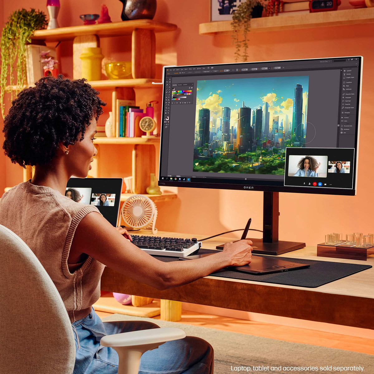 HP OMEN - Transcend 31.5" QD-OLED 4K UHD 240Hz G-SYNC Compatible Gaming Monitor with Adjustable Height - Black/White