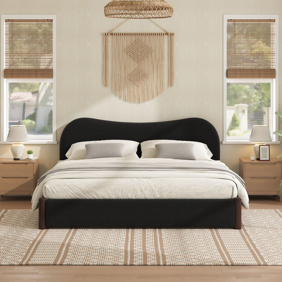 Base de cama tapizada con plataforma Comfort