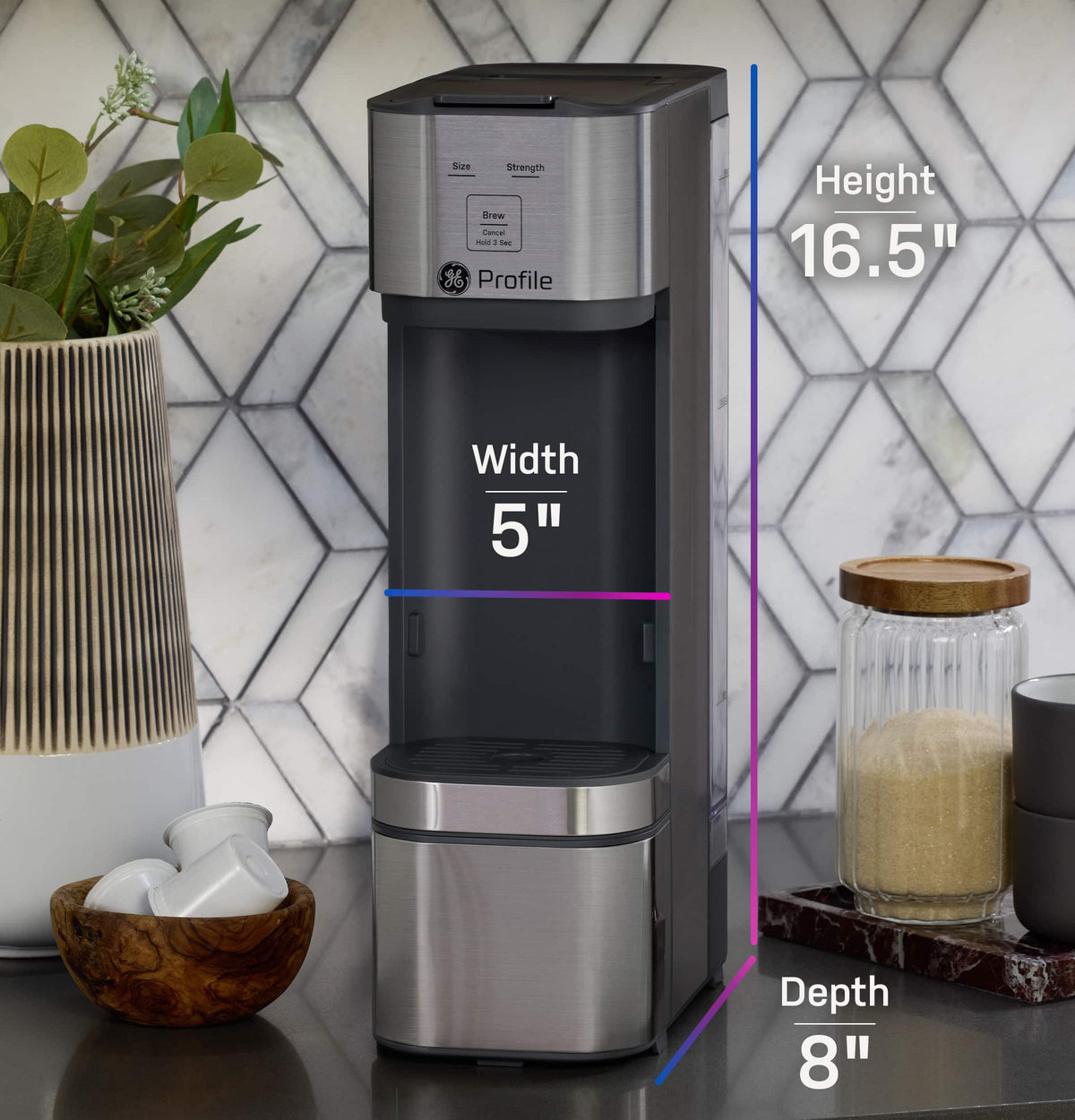 GE Profile - Brewpal Single-Serve Coffee Maker - Stainless Steel